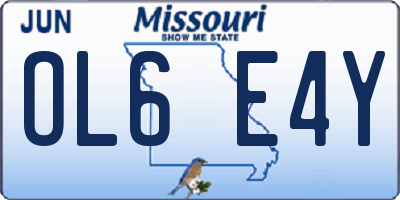 MO license plate OL6E4Y