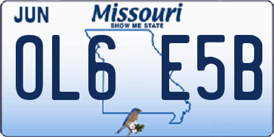 MO license plate OL6E5B