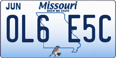 MO license plate OL6E5C
