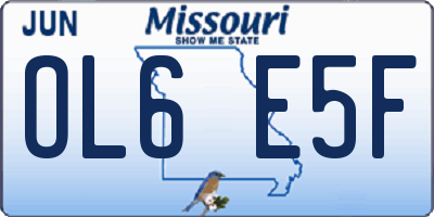 MO license plate OL6E5F