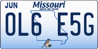 MO license plate OL6E5G