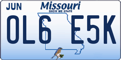 MO license plate OL6E5K