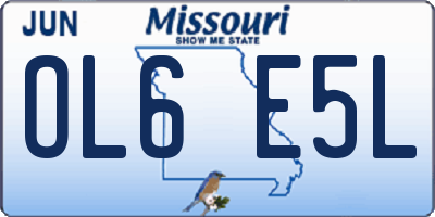 MO license plate OL6E5L