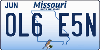 MO license plate OL6E5N