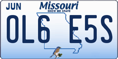 MO license plate OL6E5S