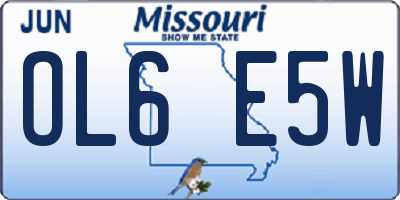 MO license plate OL6E5W