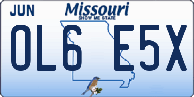 MO license plate OL6E5X