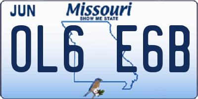 MO license plate OL6E6B