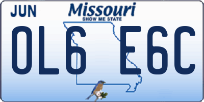MO license plate OL6E6C