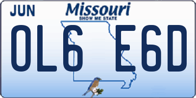 MO license plate OL6E6D