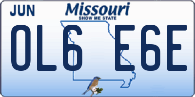MO license plate OL6E6E
