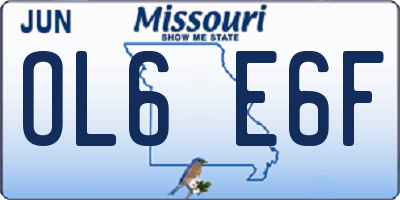 MO license plate OL6E6F