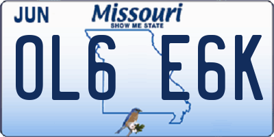 MO license plate OL6E6K