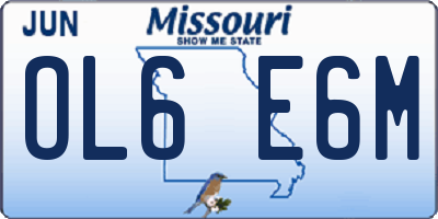 MO license plate OL6E6M
