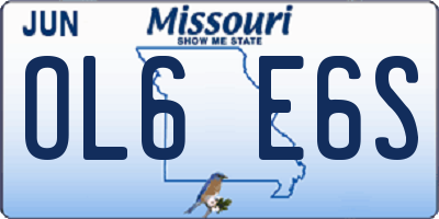 MO license plate OL6E6S