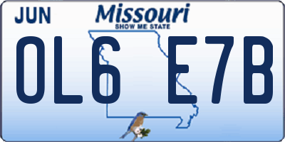 MO license plate OL6E7B
