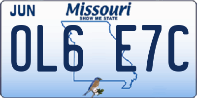 MO license plate OL6E7C