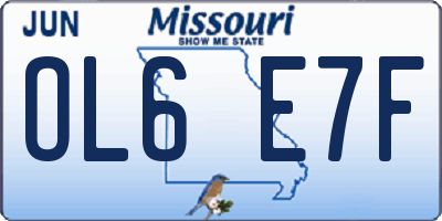 MO license plate OL6E7F