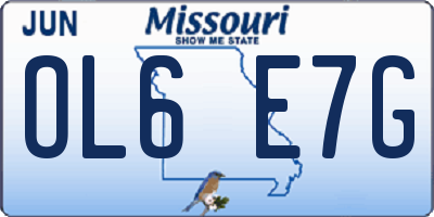 MO license plate OL6E7G
