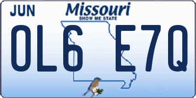 MO license plate OL6E7Q
