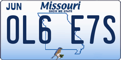 MO license plate OL6E7S