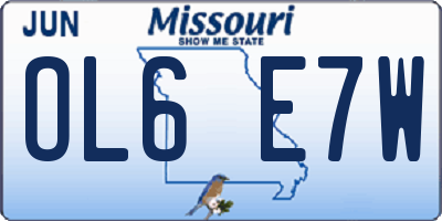 MO license plate OL6E7W