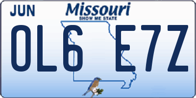MO license plate OL6E7Z