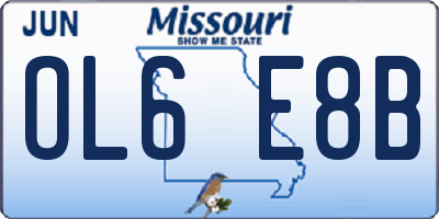 MO license plate OL6E8B