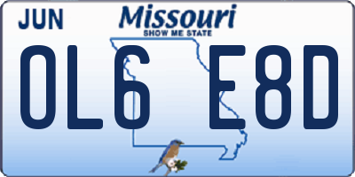 MO license plate OL6E8D