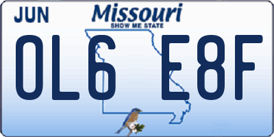 MO license plate OL6E8F