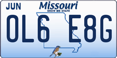 MO license plate OL6E8G