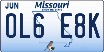 MO license plate OL6E8K