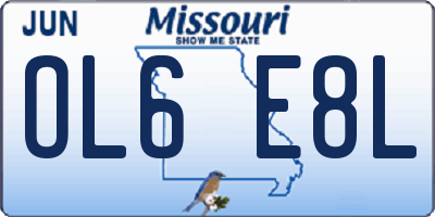MO license plate OL6E8L