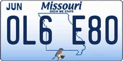 MO license plate OL6E8O