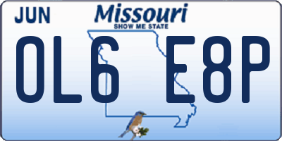 MO license plate OL6E8P