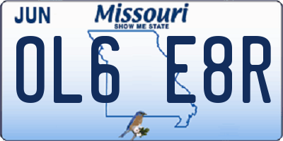 MO license plate OL6E8R