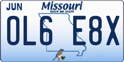 MO license plate OL6E8X