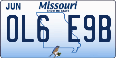 MO license plate OL6E9B
