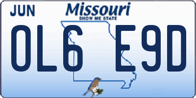 MO license plate OL6E9D