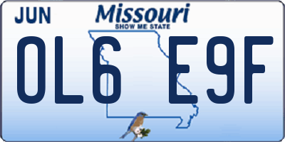 MO license plate OL6E9F