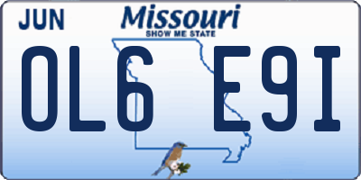 MO license plate OL6E9I