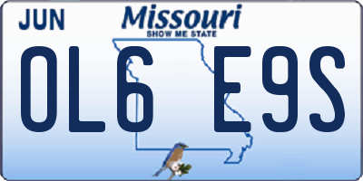 MO license plate OL6E9S