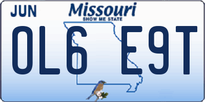 MO license plate OL6E9T
