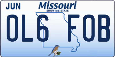 MO license plate OL6F0B