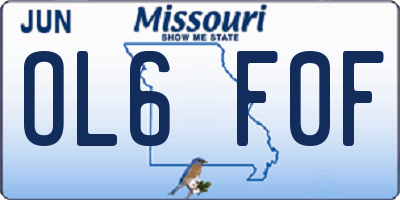 MO license plate OL6F0F