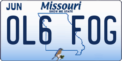 MO license plate OL6F0G