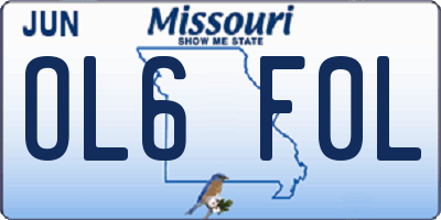 MO license plate OL6F0L