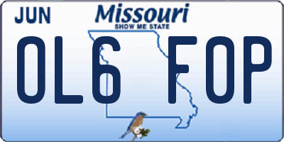 MO license plate OL6F0P