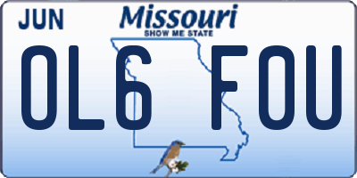 MO license plate OL6F0U