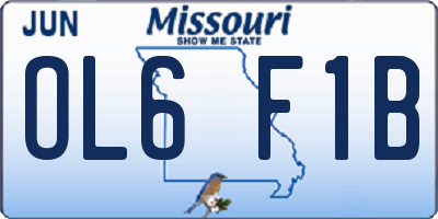 MO license plate OL6F1B